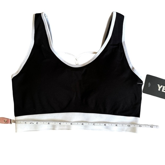 NWT Criss Cross Back High Impact Sports Bra Black & White Size S - Picture 6 of 9